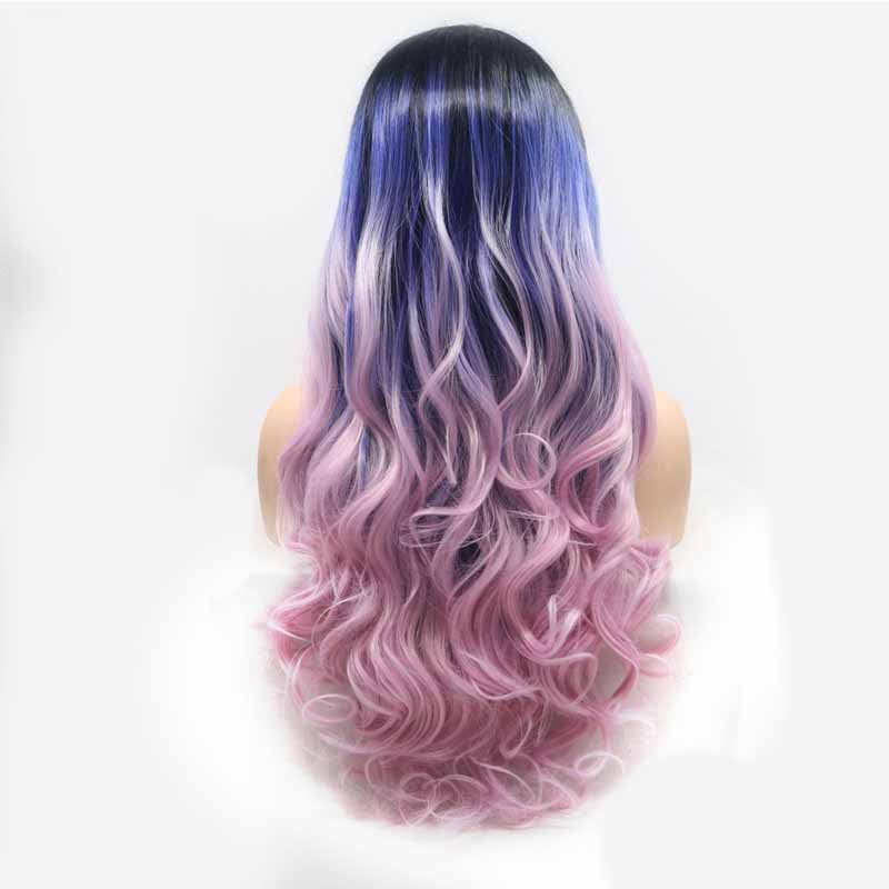 surprisehair-Surprisehair Cheap 3 Tone Synthetic Lace Front Wig Purple Multi body wave for Sale 