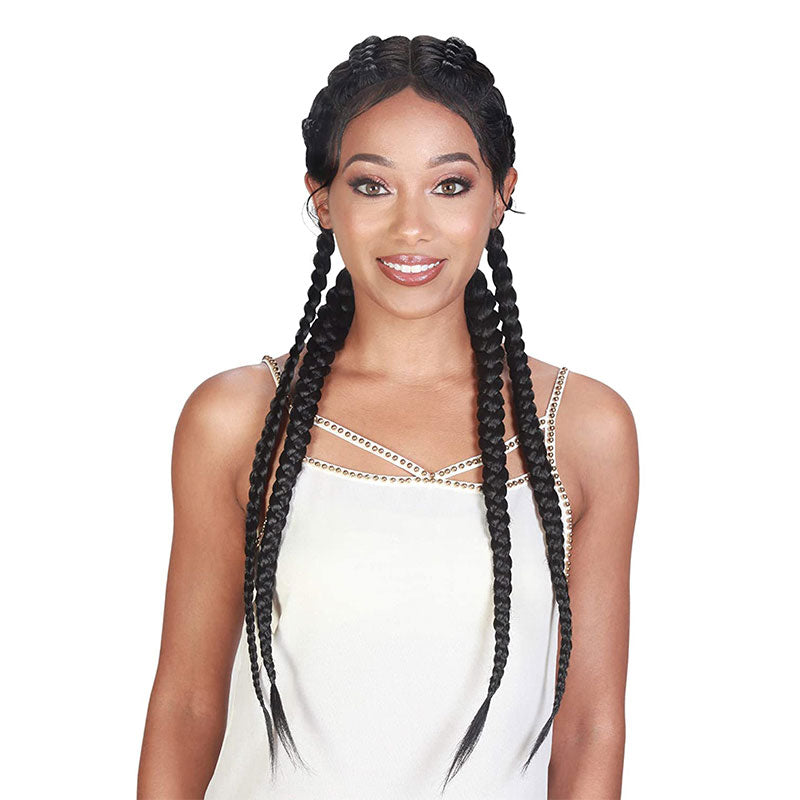 30 inches cornrow braided wig Lace Frontal with Baby Hair for Black Women