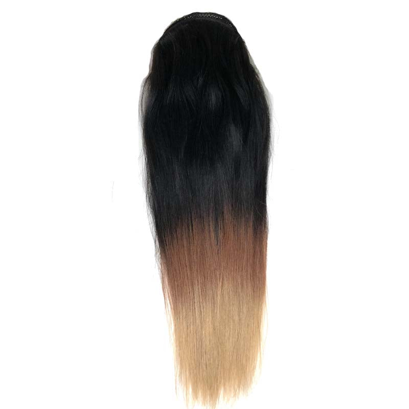 brown ombre straight human hair ponytail