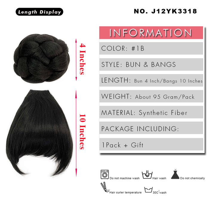 hair bun with bangs for black women