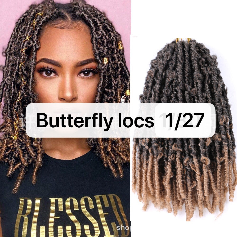 Short  Butterfly Locs Braid Crochet Braiding Hair For African American
