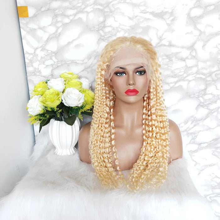 curly full lace wig 613 color 