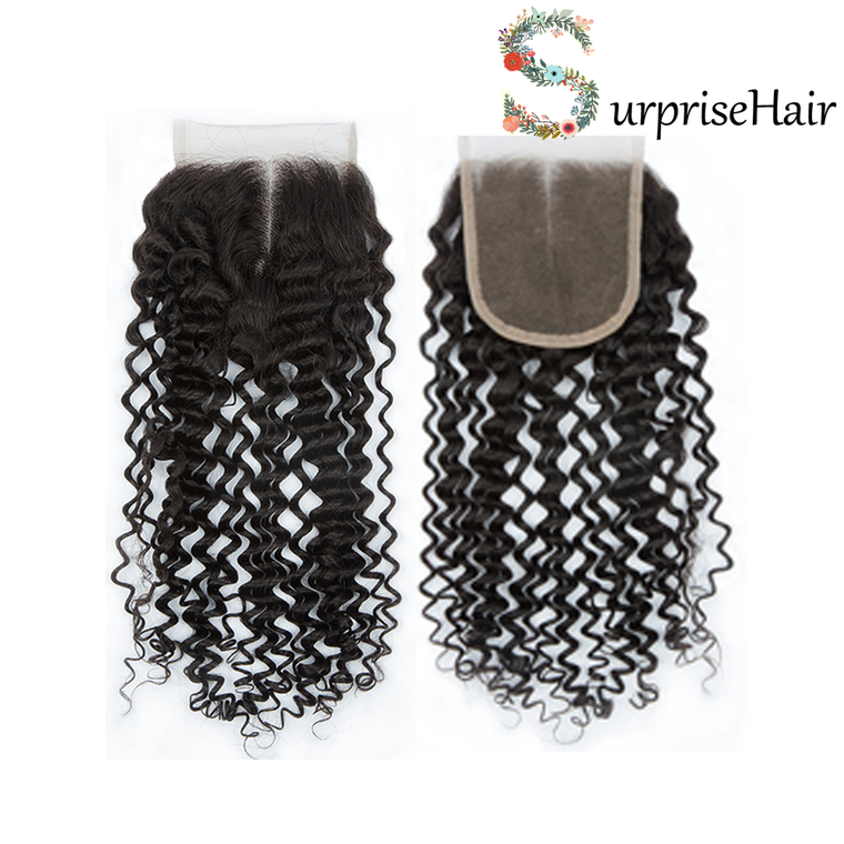 Quality 4x4 Lace Closure Brazilian human hair Curly for Black women