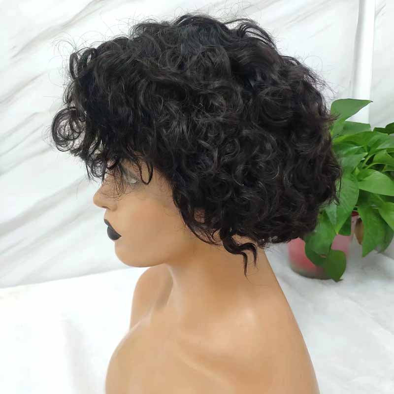 curly pixie cut lace wig for black women