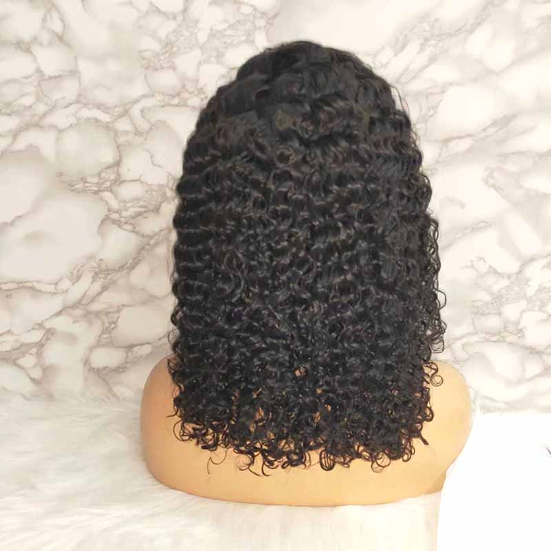 curly wave bob wig lace frontal human hair