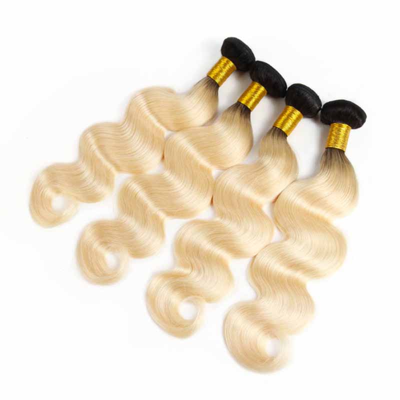 free shipping ombre blonde hair bundles