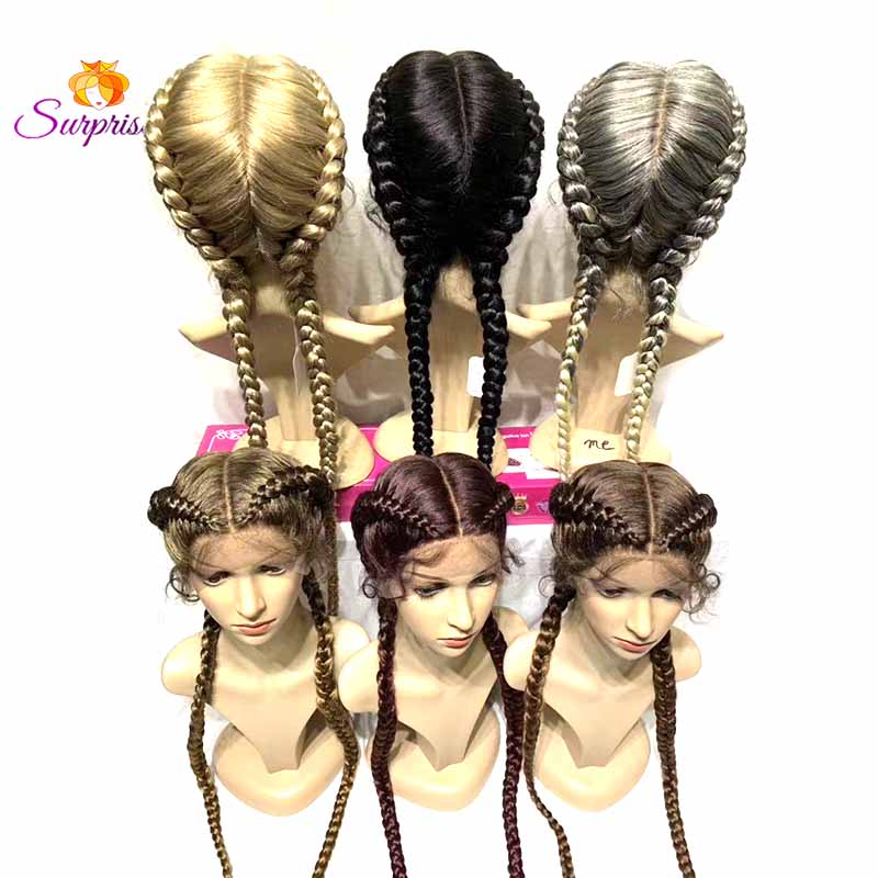 double braids cornrow lace front wigs