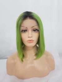 Green ombre human hair lace front wigs