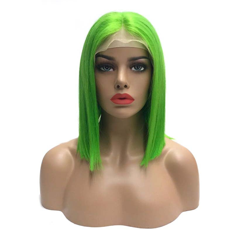 green wig bob cut