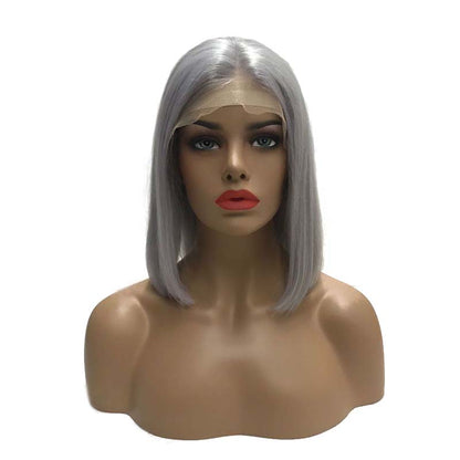 grey bob wig human hair