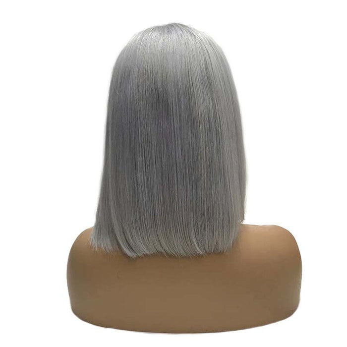 grey bob wig black woman