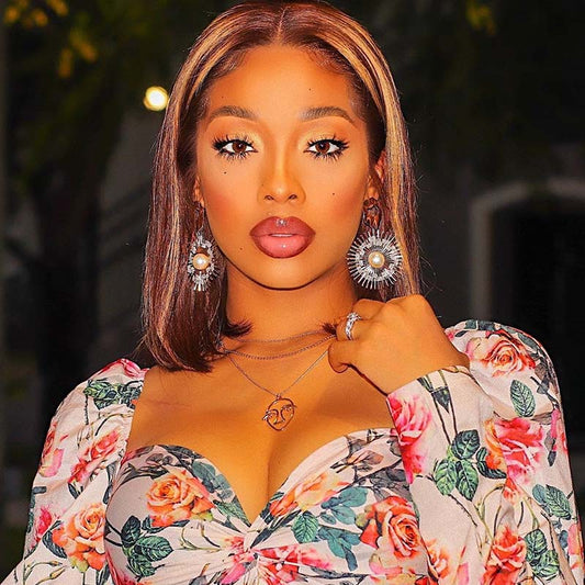 high light mix color bob wig lace frontal