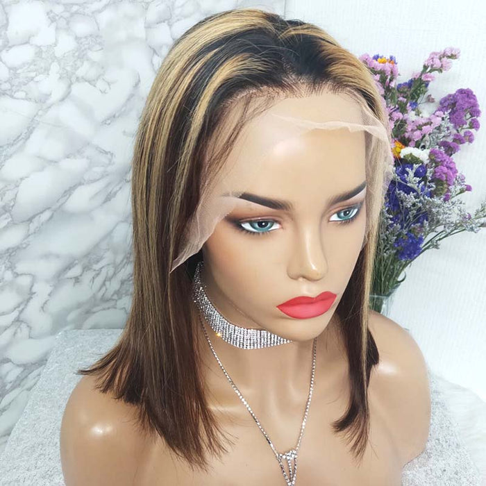 high tlight mix color lace frontal wig
