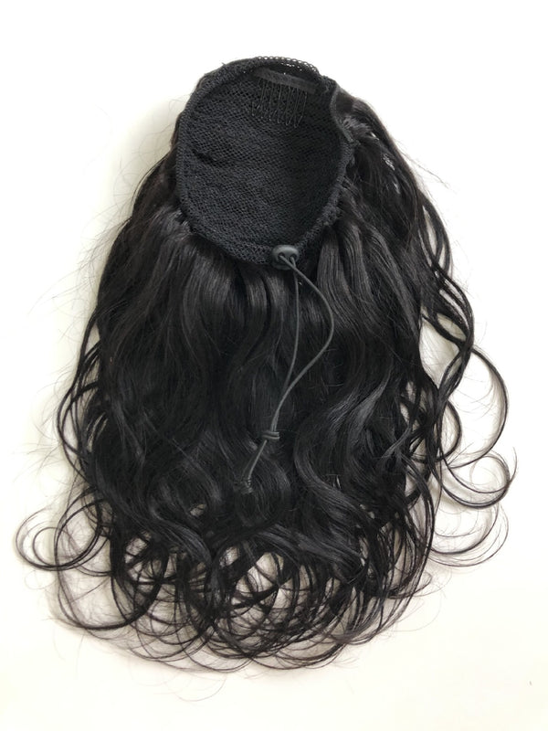 human hair ponytail natural wave