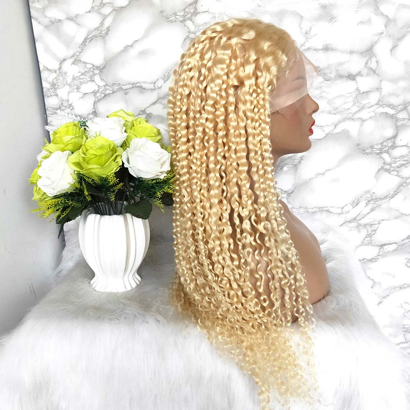 high density 613 color full lace wig curly