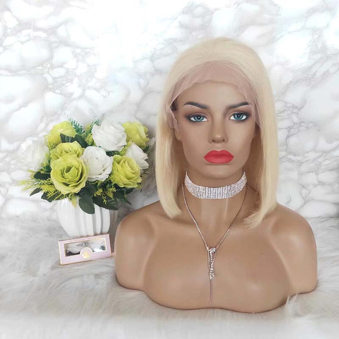 lace frontal bob wig human hair blonde color