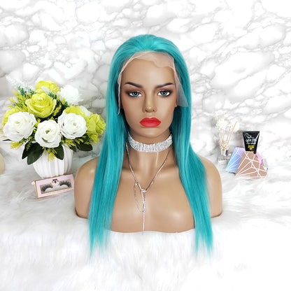 #LIGHT BLUE lace frontal wig human hair for black women