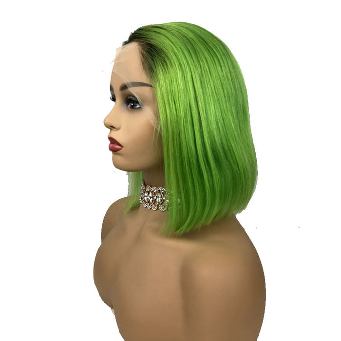  green ombre lace wig