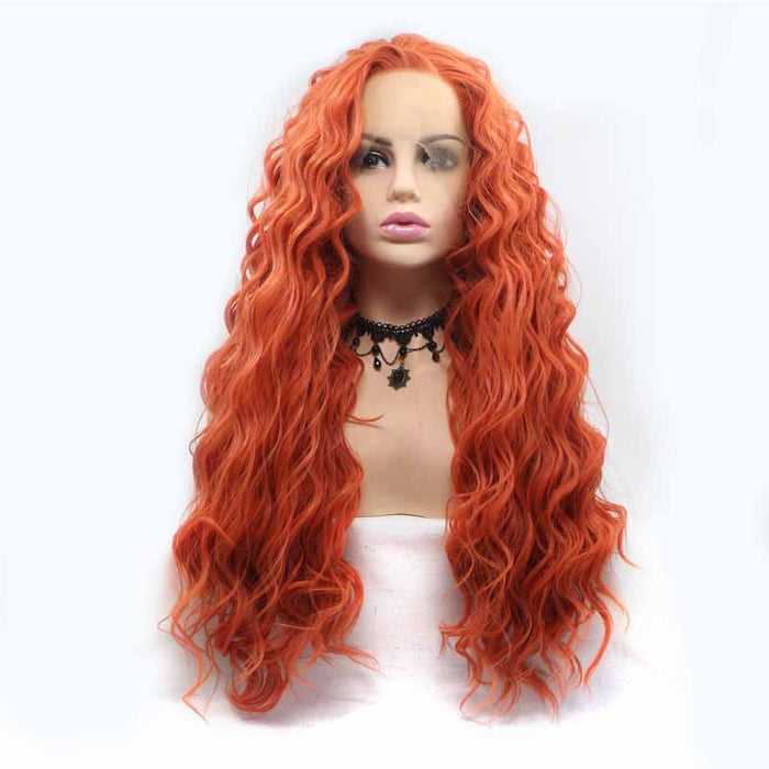 orange Synthetic Lace Front Wig 