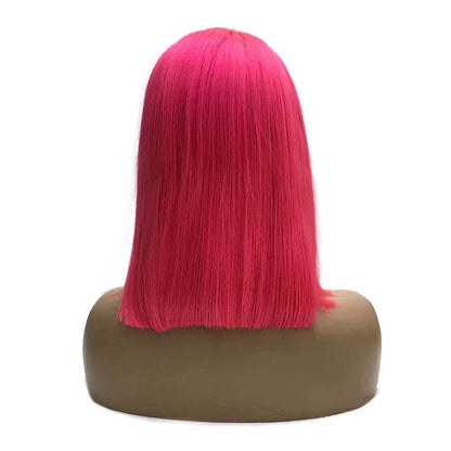 pink bob wig human hair