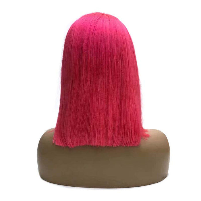 pink bob wig human hair