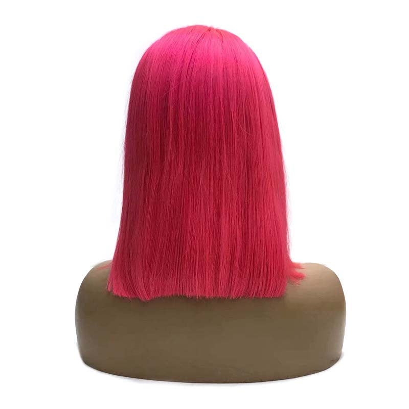 pink bob wig human hair