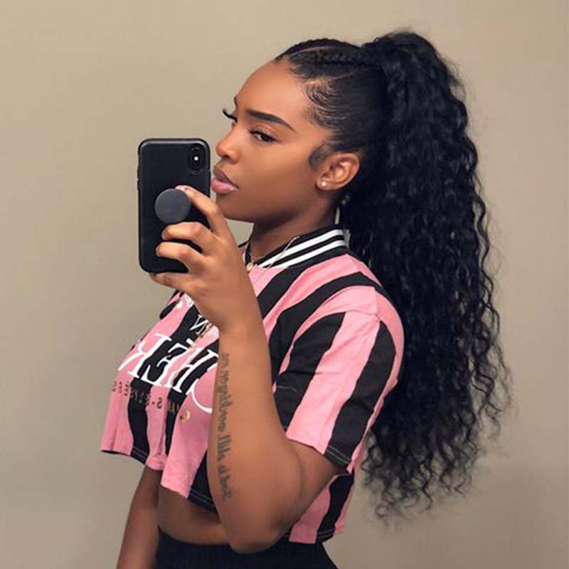 Natural Wave Human Hair Ponytail Puff for Black Women Surprisehair