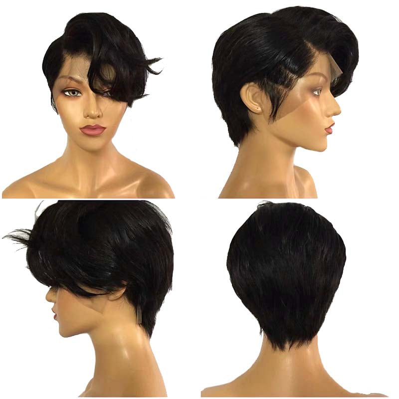 natural wave pixie cut human hair wig for black women