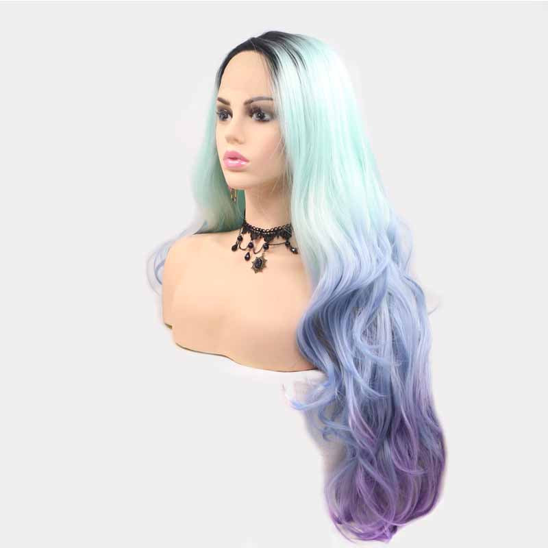 heat resistant lace front wig synthetic hair long
