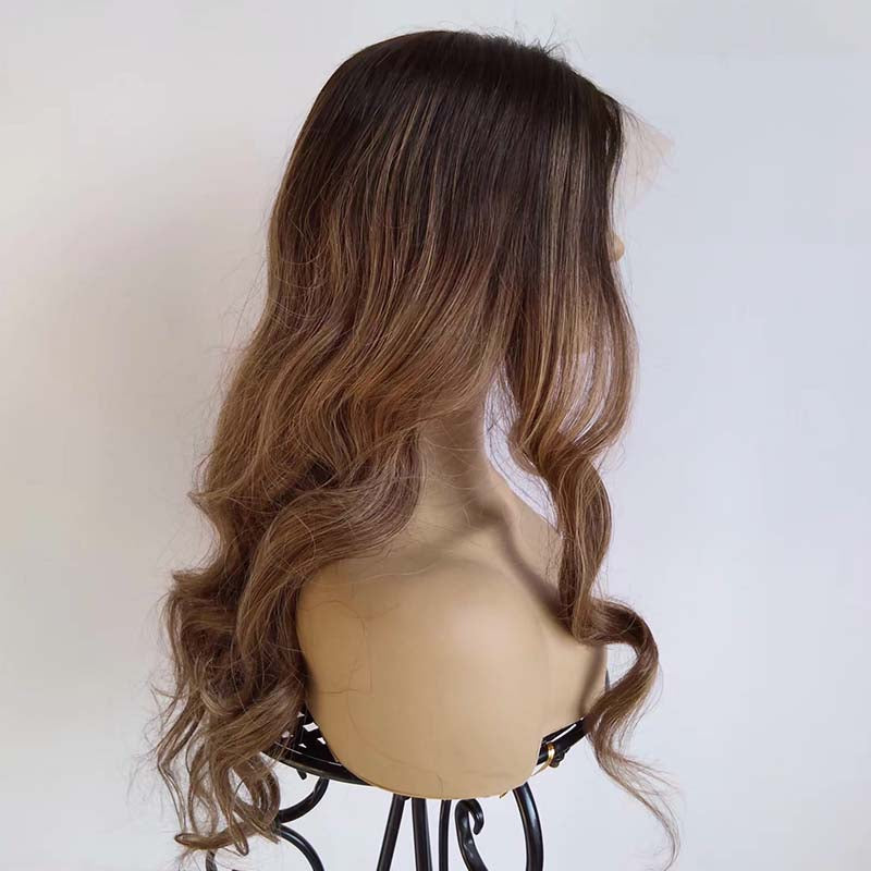 Ombre Highlight Lace Front Wig Human Hair 