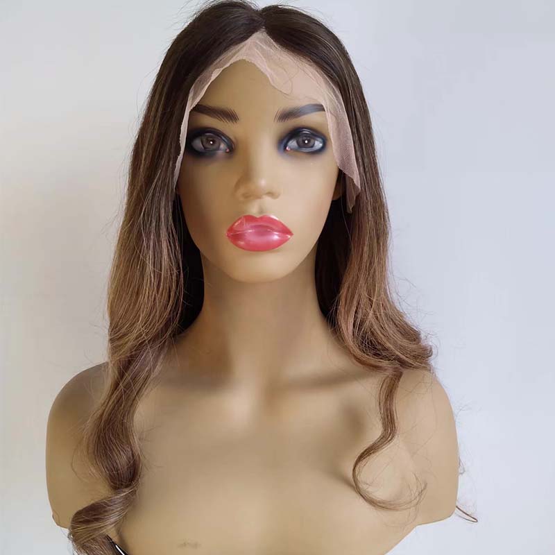 Ombre Highlight Lace Front Wig Human Hair Body Wave 20inch 