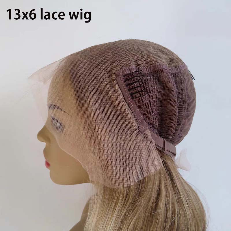 Honey Blonde Highlight 13x6  Lace Front Wig Body Wave Human Hair 