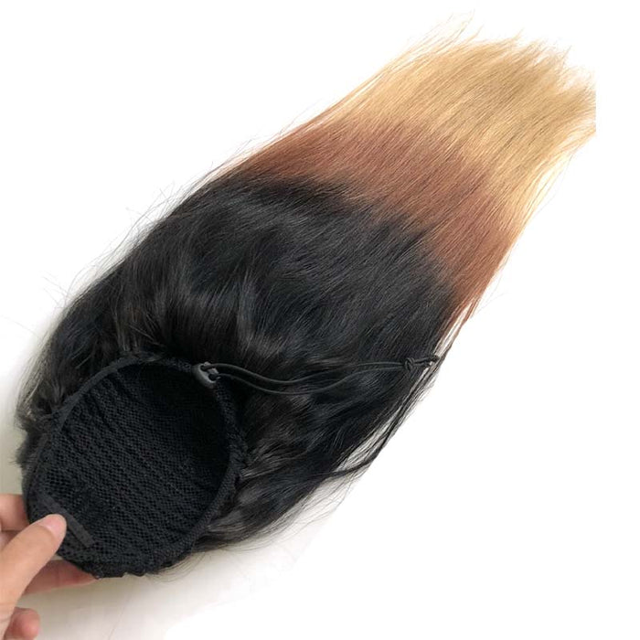 ombre human hair ponytail straight for black women