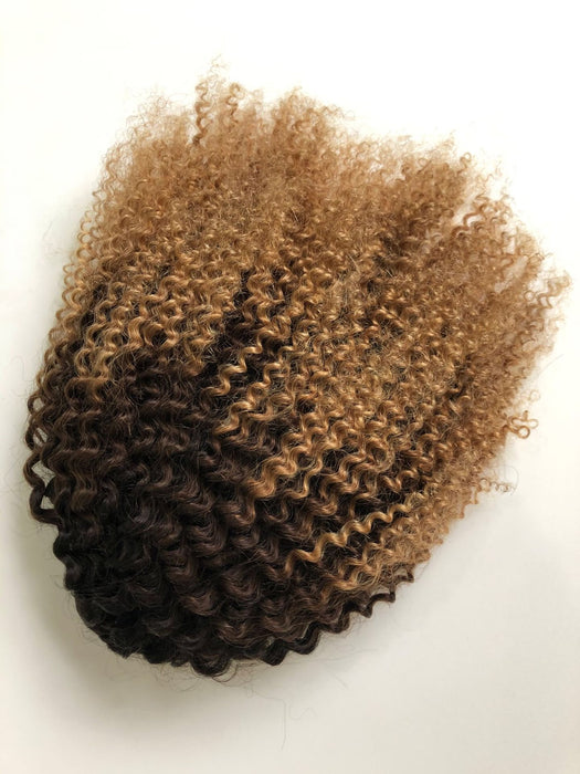 ombre kinky curl human hair ponytail for black women