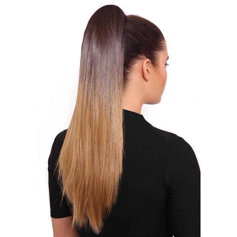 Brown ombre ponytail extension human hair straight for Black Women –  SurpriseHair