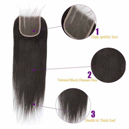 straight lace frontal closure 3 part 