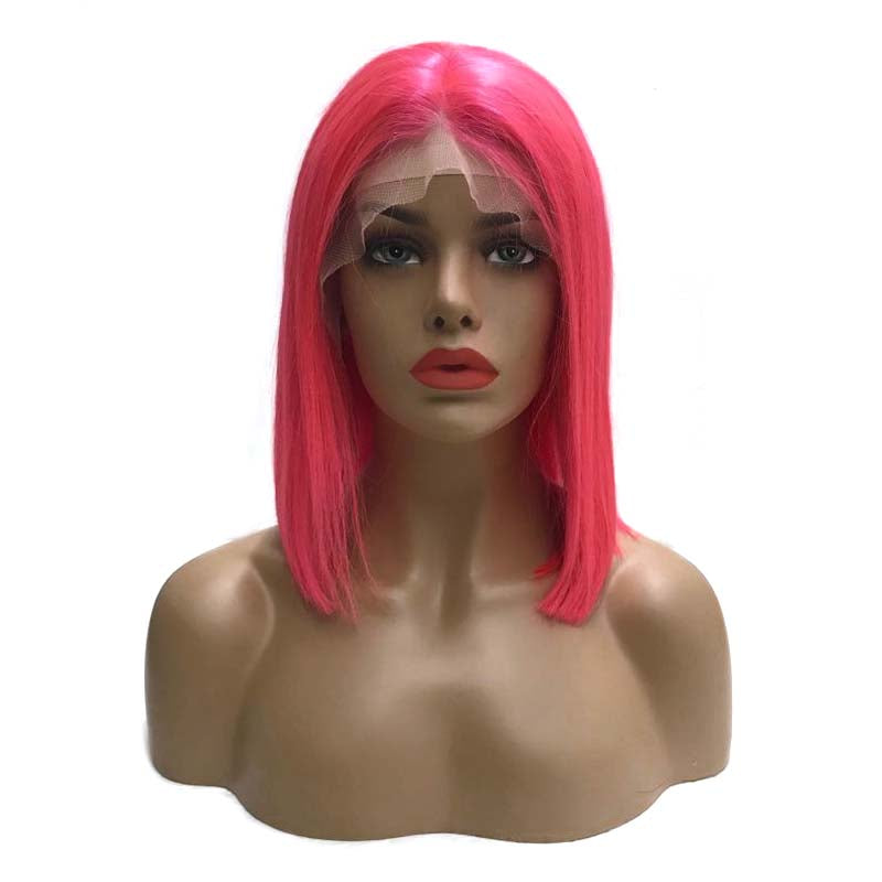 pink bob wig lace front