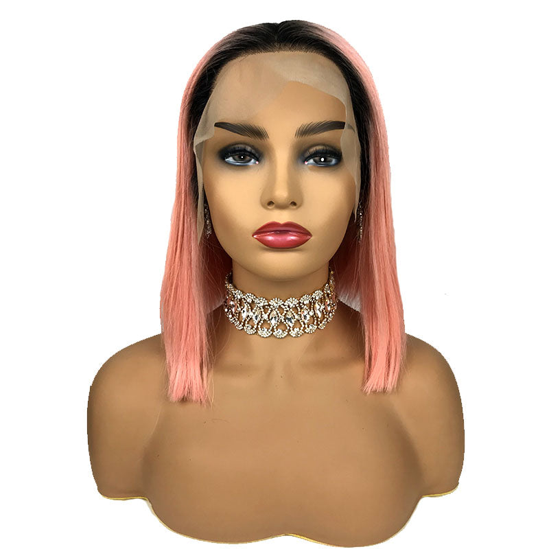  pink and black ombre wig