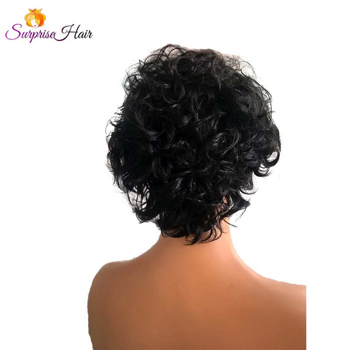 black pixie cut wig curly for black women