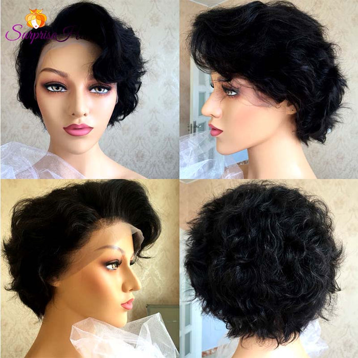 natural curl pixie cut lace wig 