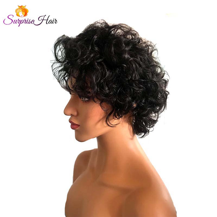 short pixie cut lace wig curly