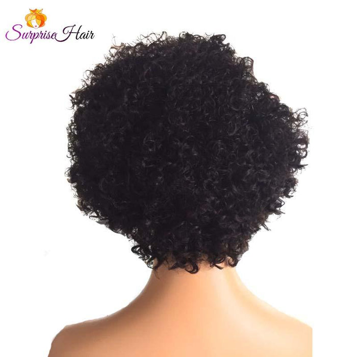 natural black pixie cut wig curly for  african american women 