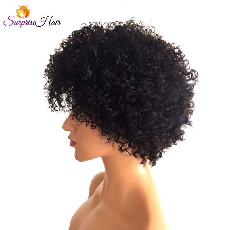 black curly pixie cut wig for black women 