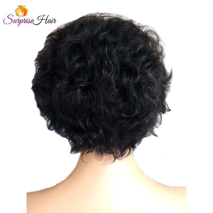 high density pixie cut wig curly