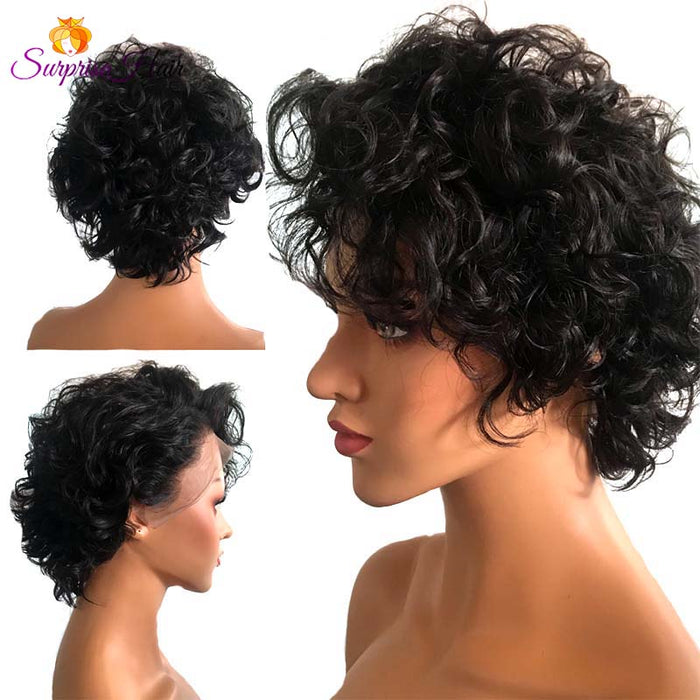 black curly pixie cut wig 