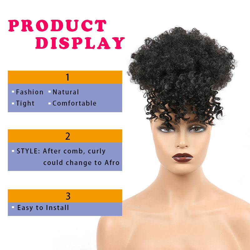 high Puff With Bangs Synthetic hair 