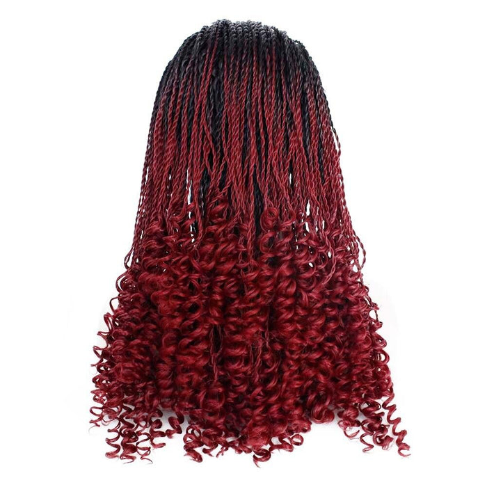 Ombre Red Braiding Lace Wig 