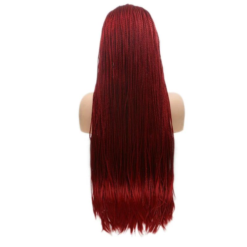 24inch red box braided wig for black women 