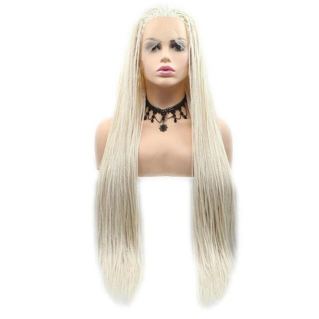 long white box braids wig for black women