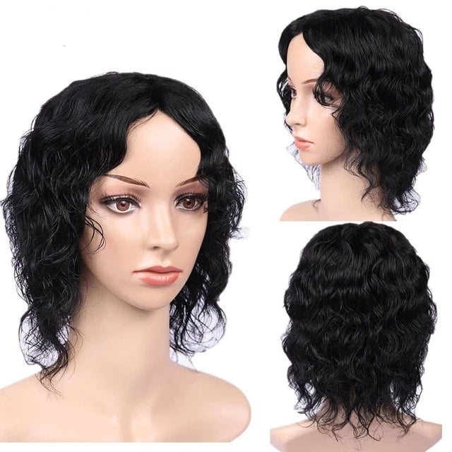 short wave human hair wig for black women